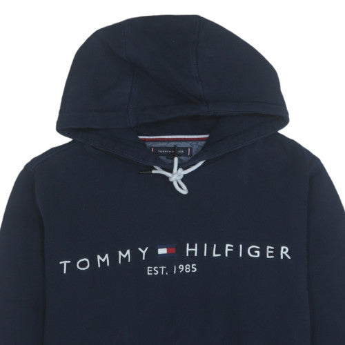 Tommy Hilfiger Men's Blue Pullover Hoodie Size M Embroidered Logo