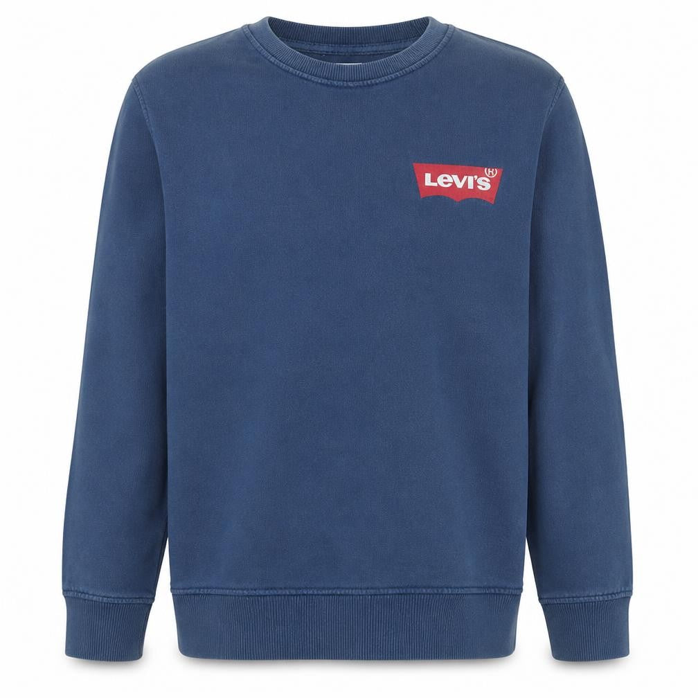 Front view of Levi's Men's Blue Crew Neck Pullover Sweatshirt, size M