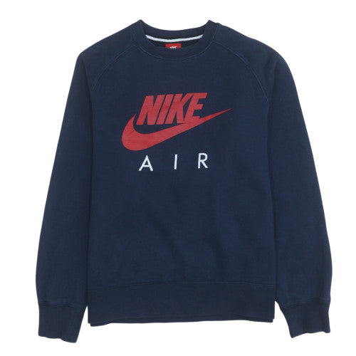 Nike Men Blue Air Logo Crew Neck Pullover Sweatshirt Size S