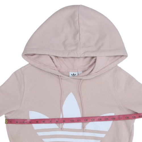 Adidas Womens Beige Hooded Pullover Sweatshirt Size 8 UK