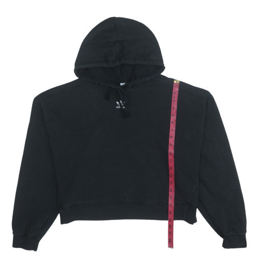 Adidas Womens Black Cropped Pullover Hoodie Size 14 Relaxed Fit