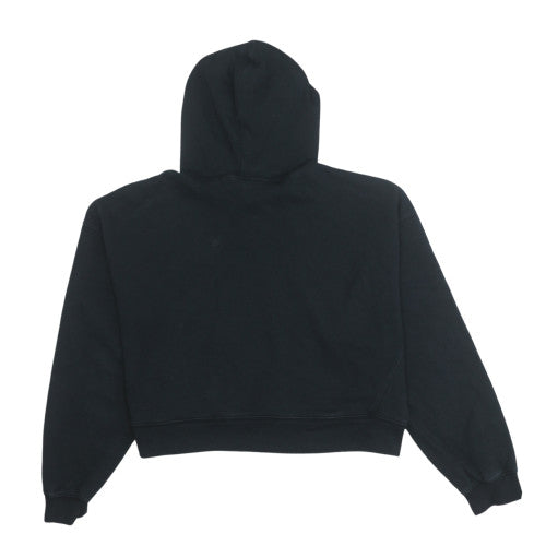 Adidas Womens Black Cropped Pullover Hoodie Size 14 Relaxed Fit
