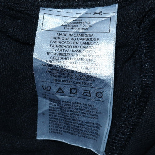 Adidas Womens Black Cropped Pullover Hoodie Size 14 Relaxed Fit