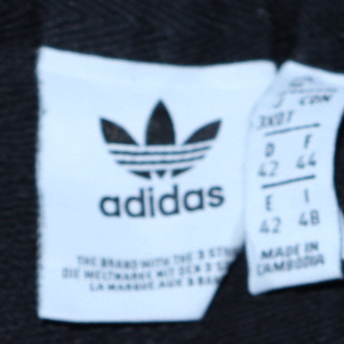 Adidas Womens Black Cropped Pullover Hoodie Size 14 Relaxed Fit