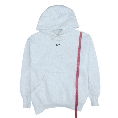 Nike Men Grey Pullover Hoodie L Regular Fit Fleece Sweatshirt