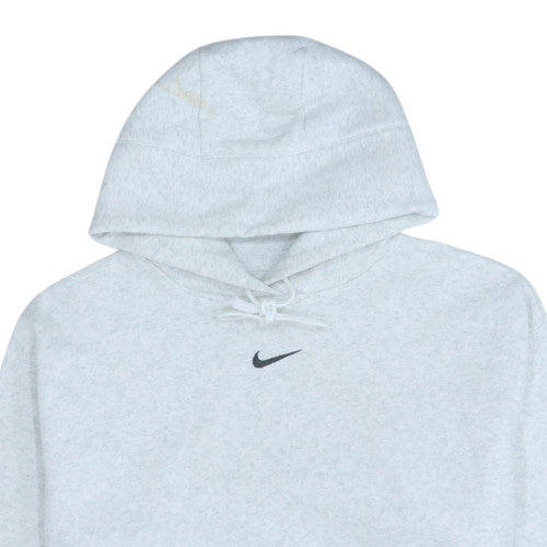 Nike Men Grey Pullover Hoodie L Regular Fit Fleece Sweatshirt