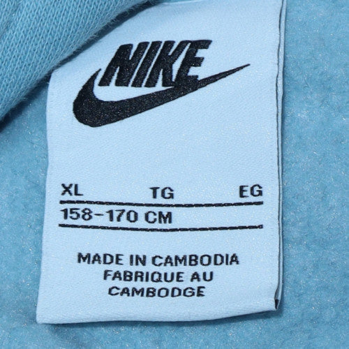 Nike Womens Blue Pullover Hoodie XL Relaxed Fit Casual Sweatshirt