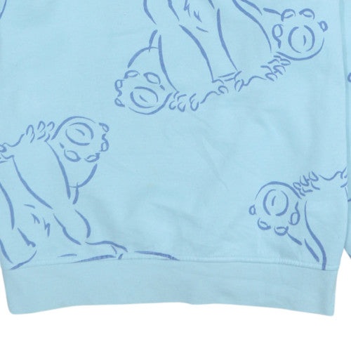 Disney Women’s Blue Stitch Sweatshirt Small Crew Neck Pullover