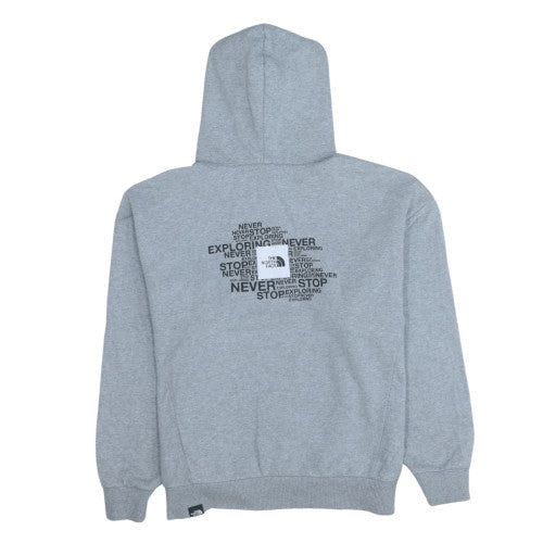 The North Face Womens Grey Pullover Hoodie L Graphic Fleece