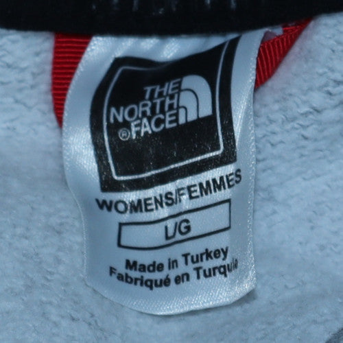 The North Face Womens Grey Pullover Hoodie L Graphic Fleece
