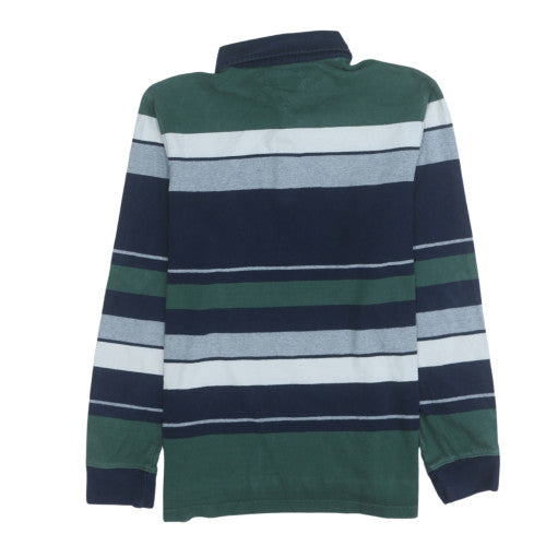 Lincoln Men's Multicoloured Striped Collared Sweatshirt Size S