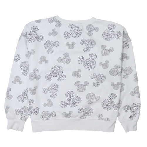 Disney Primark Cares Women White Mickey Sweatshirt L 14/16 Crew Neck