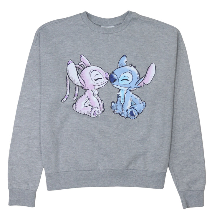 Disney Womens Grey Stitch Sweatshirt Size S Crew Neck Pullover