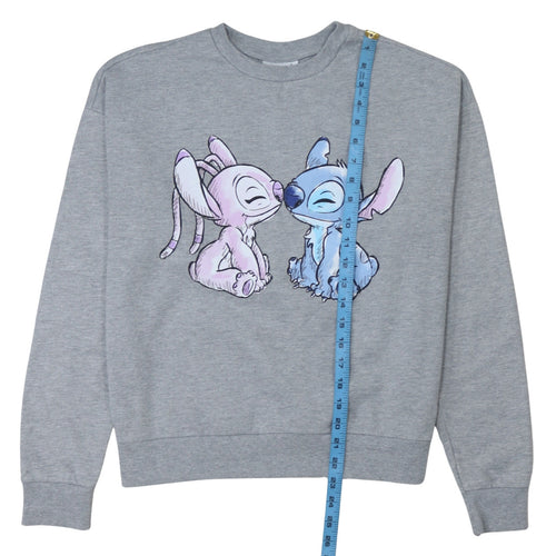 Disney Womens Grey Stitch Sweatshirt Size S Crew Neck Pullover