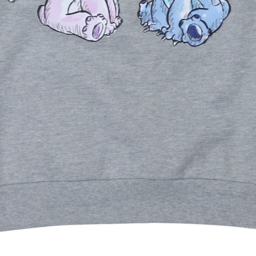 Disney Womens Grey Stitch Sweatshirt Size S Crew Neck Pullover