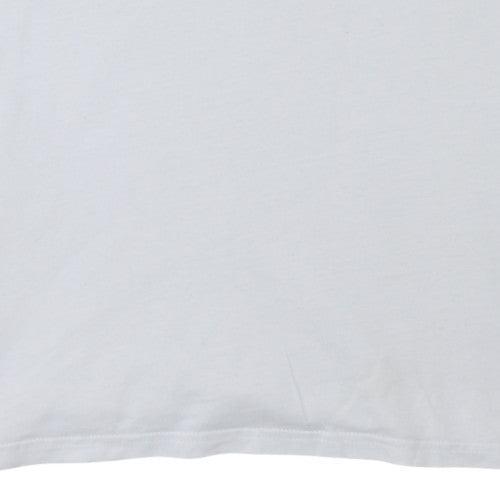 Superdry Men White Cotton Crew Neck Graphic Print T-Shirt Size L