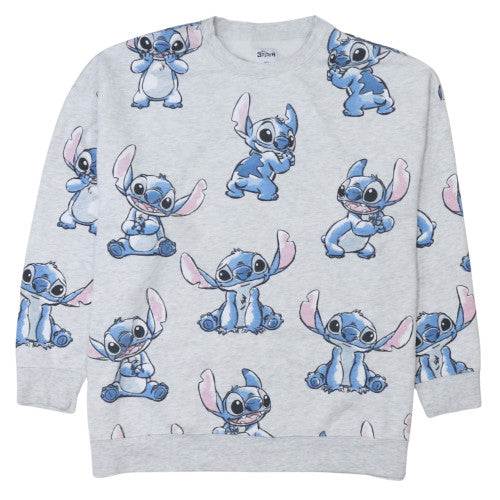 Disney Stitch Grey Pullover Sweatshirt Women M Primark Cares Cotton Blend