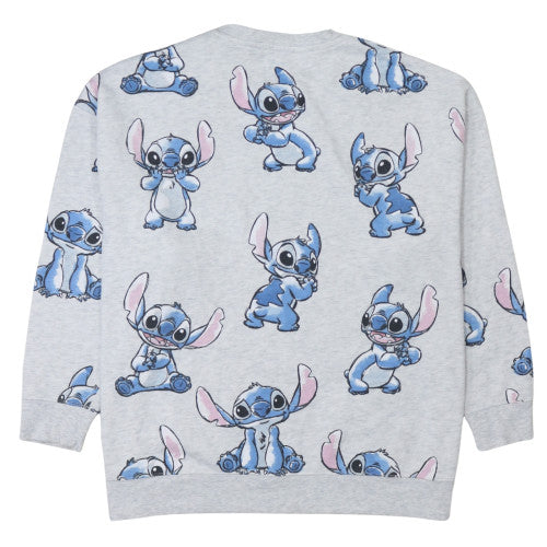Disney Stitch Grey Pullover Sweatshirt Women M Primark Cares Cotton Blend