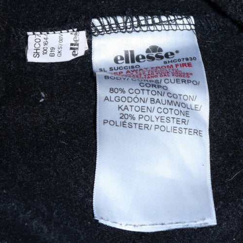 Ellesse Men's Black Crew Neck Pullover Sweatshirt M