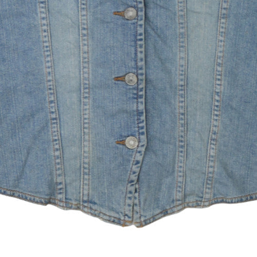 Levi’s Men Blue Denim Waistcoat L Cotton Buttoned Classic Style