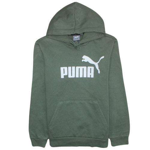 Puma Men’s Green Pullover Hoodie Small Regular Fit Cotton Blend
