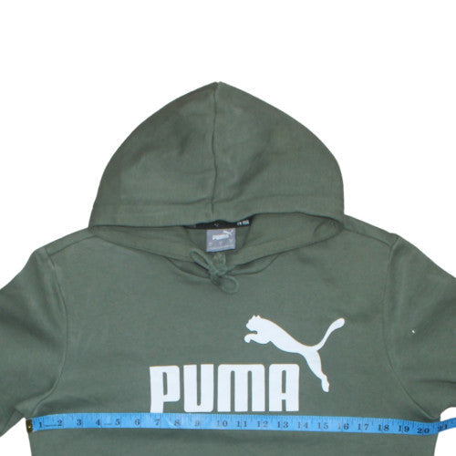 Puma Men’s Green Pullover Hoodie Small Regular Fit Cotton Blend