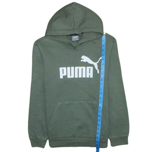 Puma Men’s Green Pullover Hoodie Small Regular Fit Cotton Blend