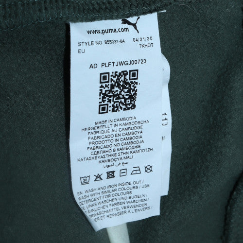 Puma Men’s Green Pullover Hoodie Small Regular Fit Cotton Blend