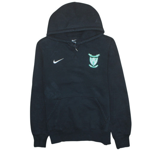 Nike Men Black Pullover Hoodie M Fleece Sports Embroidered