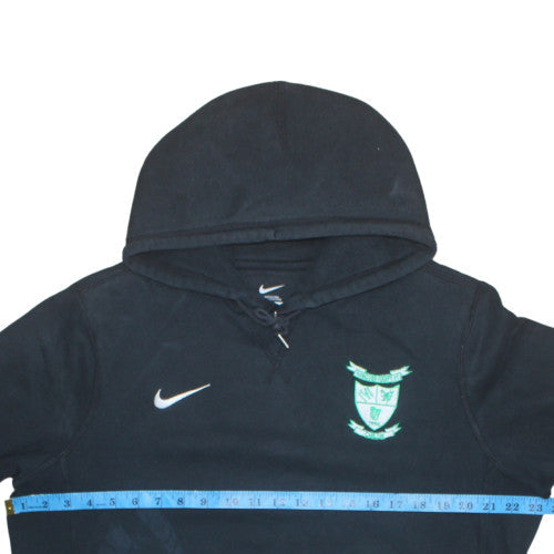 Nike Men Black Pullover Hoodie M Fleece Sports Embroidered
