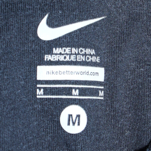Nike Men Black Pullover Hoodie M Fleece Sports Embroidered