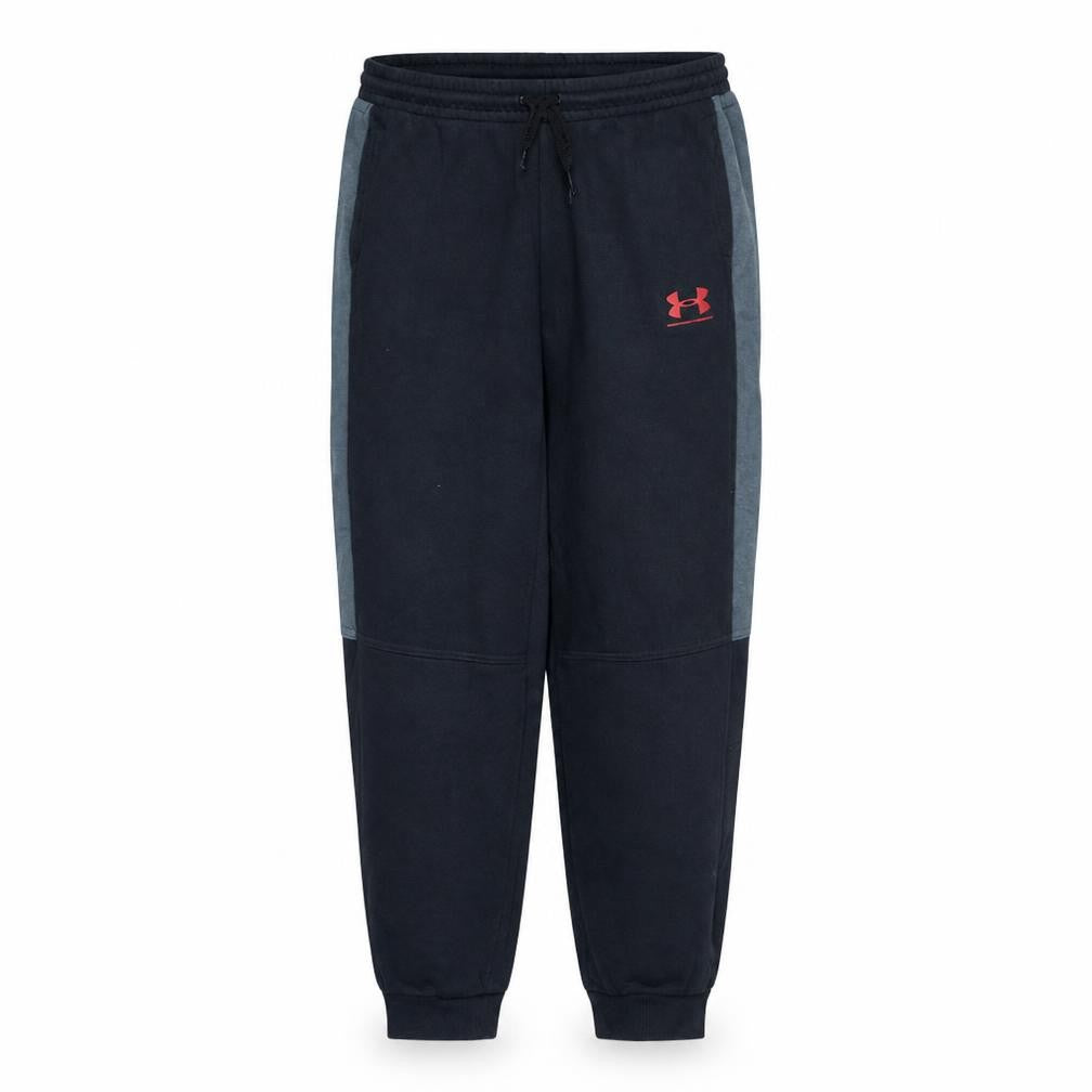 Front view of Under Armour Teens Black Jogger Trousers, size 158, Fleece Lined