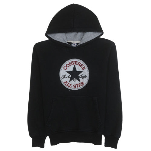 Converse Men's Black Pullover Hoodie Sweatshirt M Graphic Logo Fleece