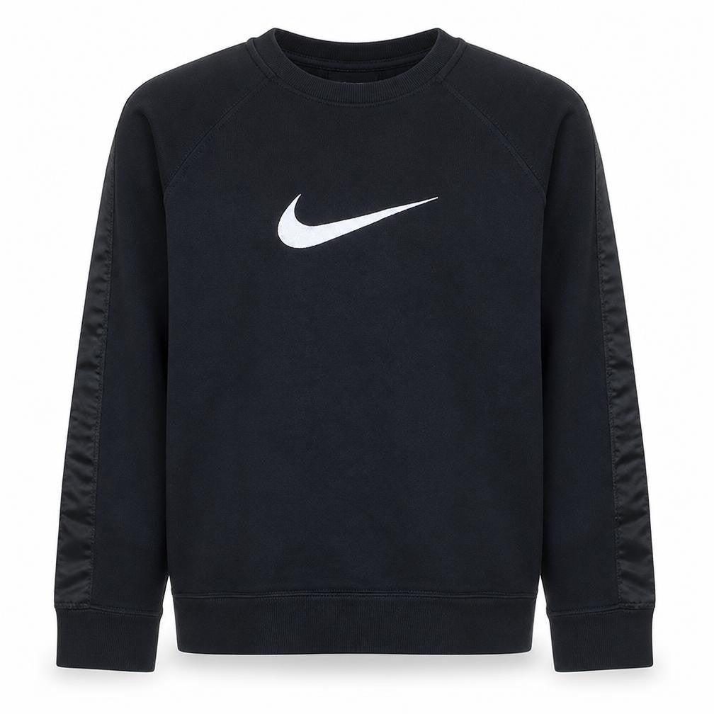Front view of Nike Teens Black Classic Crew Neck Long Sleeve Sweatshirt