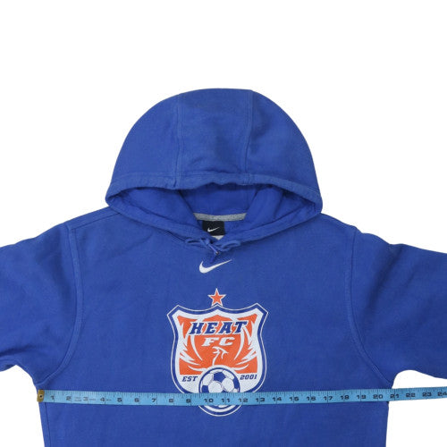 Nike Men’s Blue Pullover Hoodie Heat FC Logo Size S Fleece Sportswear