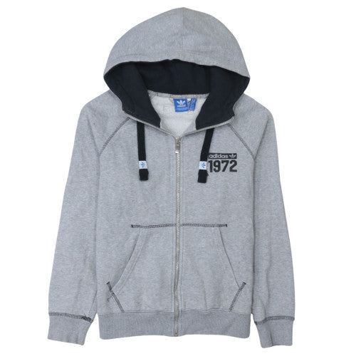 Adidas Womens Grey Full Zip Hoodie 1972 Graphic Size 14