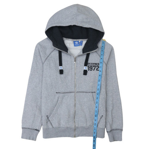Adidas Womens Grey Full Zip Hoodie 1972 Graphic Size 14