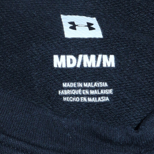 Under Armour Mens Black Medium Pullover Sweatshirt Logo Crew Neck