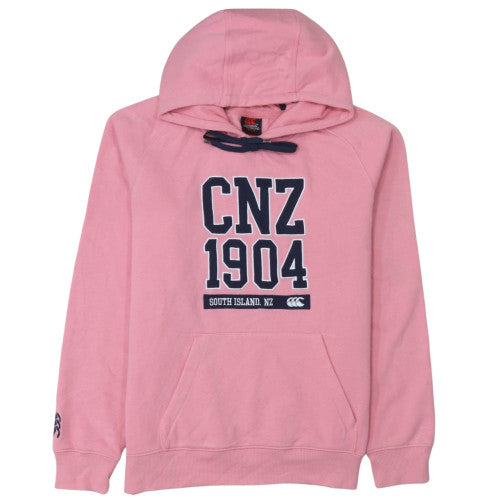 Canterbury Women Pink Hoodie Size 12 Pullover Cotton Blend Logo Style