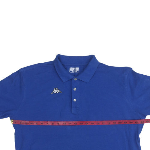 Kappa Mens Blue 2XL Cotton Short Sleeve Polo Shirt