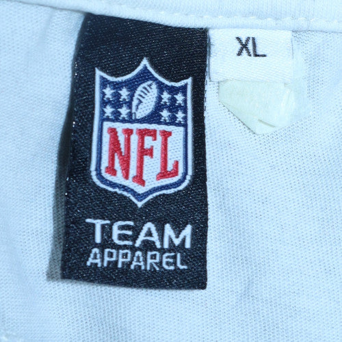 NFL Team Apparel Men's White XL Cotton Graphic Sports T-Shirt