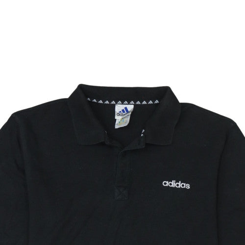 Adidas Men's Black Cotton Short Sleeve Polo Shirt Size L