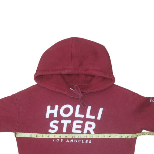 Hollister Men's Red Pullover Hoodie Small Fleece Logo Sweatshirt