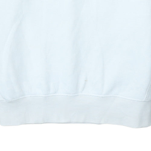 Zara Men’s White 1/4 Zip Mock Neck Fleece Sweatshirt Size M