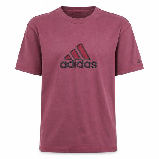 Front view of Adidas Men's Pink Crew Neck Cotton Sports T-Shirt, size L