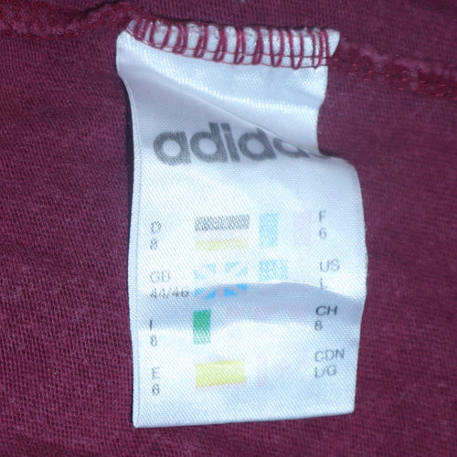 Adidas Men's Pink Crew Neck Cotton Sports T-Shirt Size L