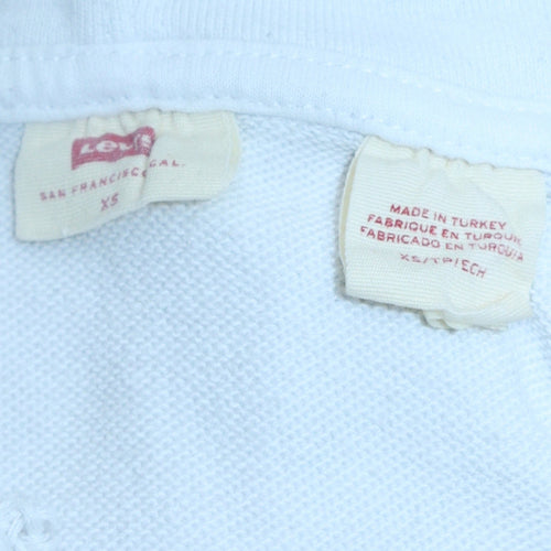 Levi's Men's White XS Pullover Hoodie with Logo Print