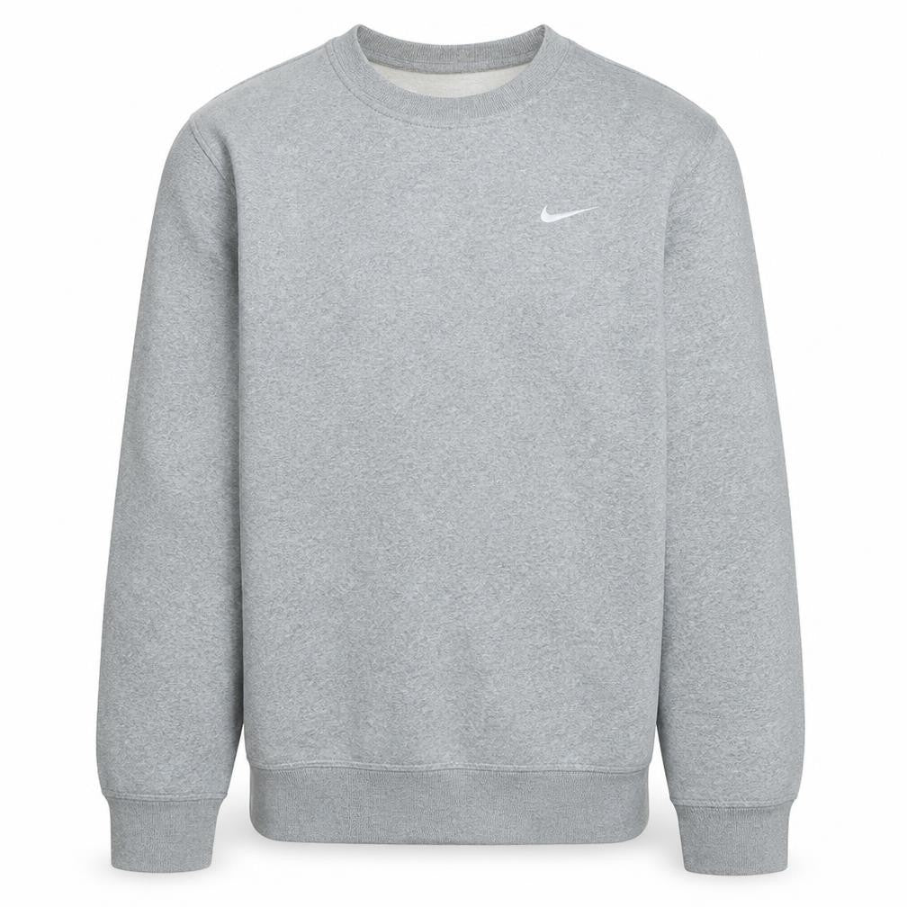 Front view of Nike Men's Grey Pullover Crew Neck Sweatshirt, size S