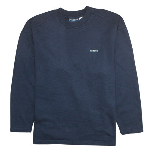 Reebok Womens Navy Blue Crew Neck Pullover Sweatshirt Size 14