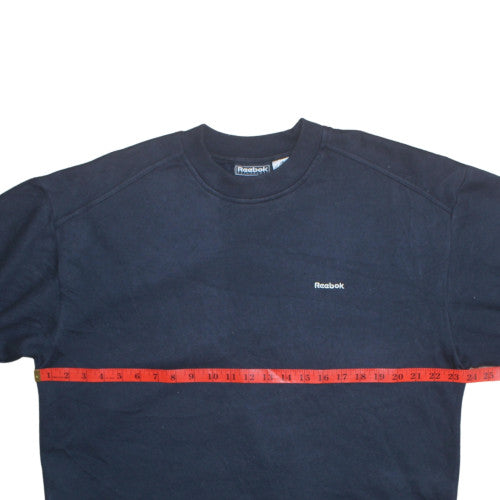 Reebok Womens Navy Blue Crew Neck Pullover Sweatshirt Size 14